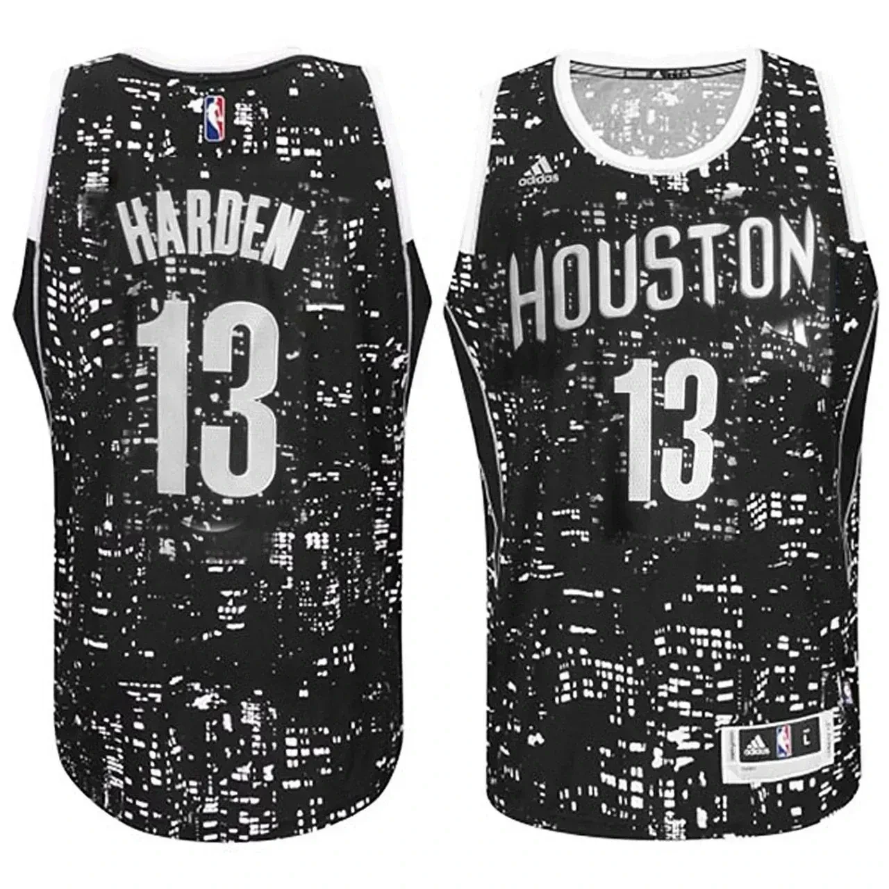 Male Houston Rockets 13 James Harden City Lights Black Swingman Jersey