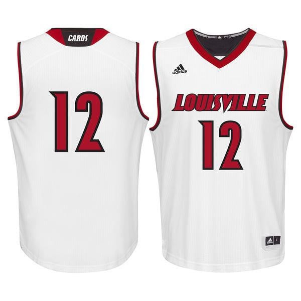 Male Louisville Cardinals 12 White Basketball Jersey