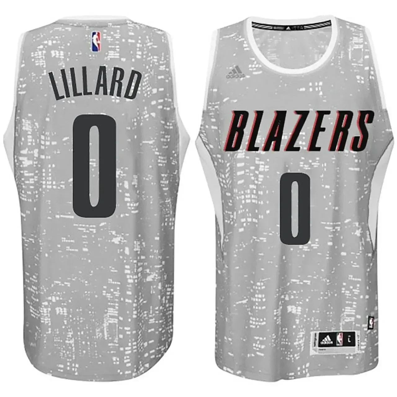 Male Portland Trail Blazers 0 Damian Lillard City Lights Gray Swingman Jersey