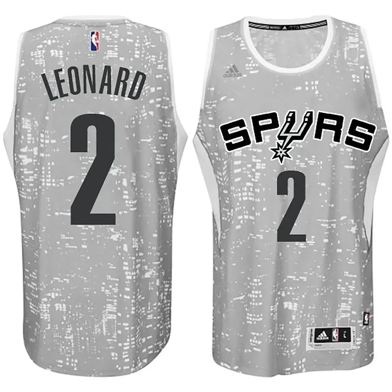 Male San Antonio Spurs 2 Kawhi Leonard City Lights Gray Swingman Jersey