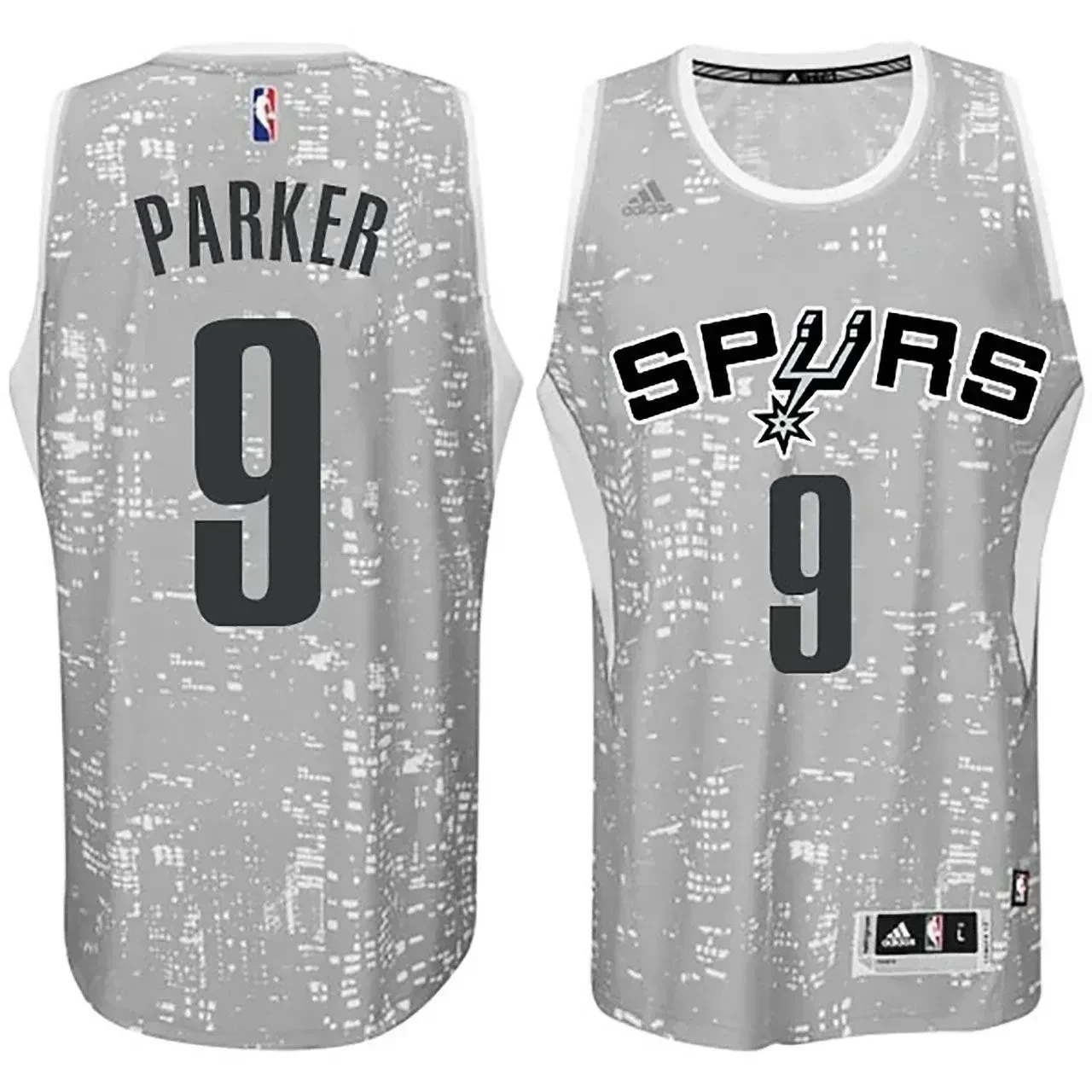 Male San Antonio Spurs 9 Tony Parker City Lights Black Swingman Jersey