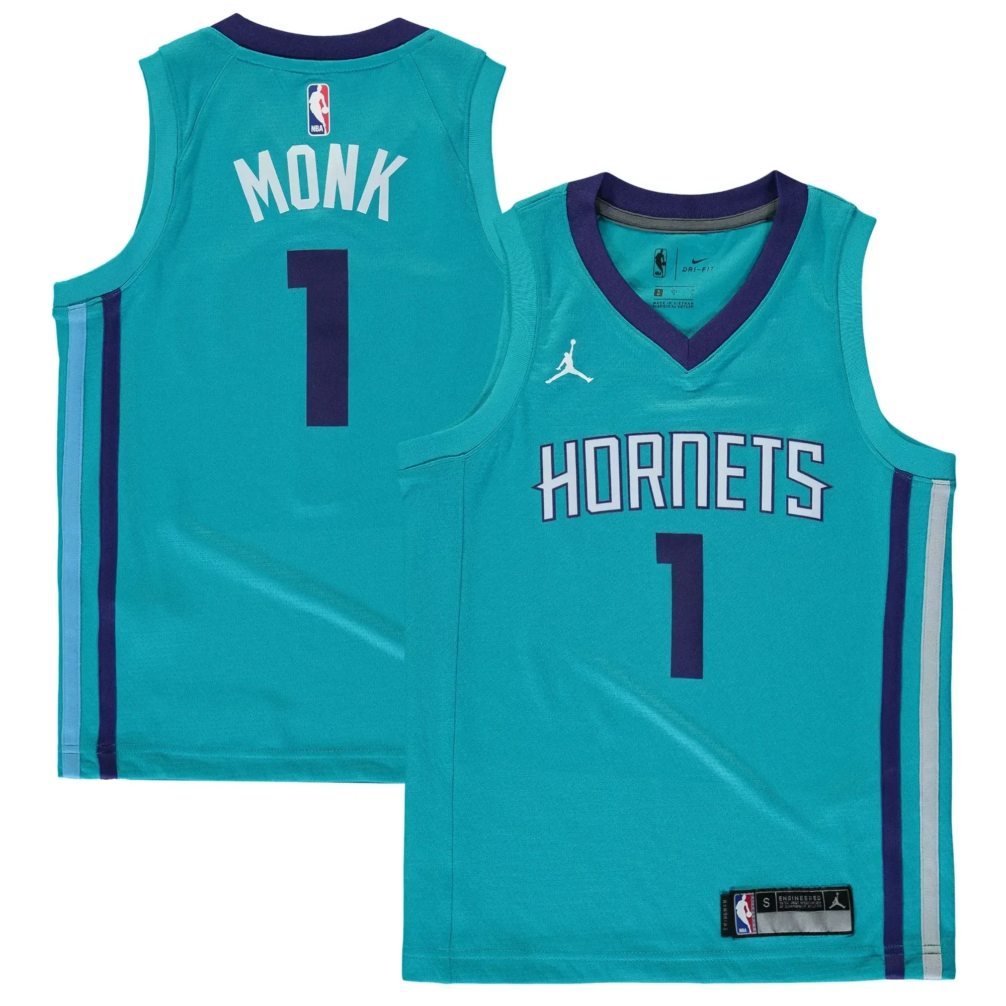 Malik Monk Charlotte Hornets Brand Jordan Youth Swingman Jersey Teal - Icon Edition