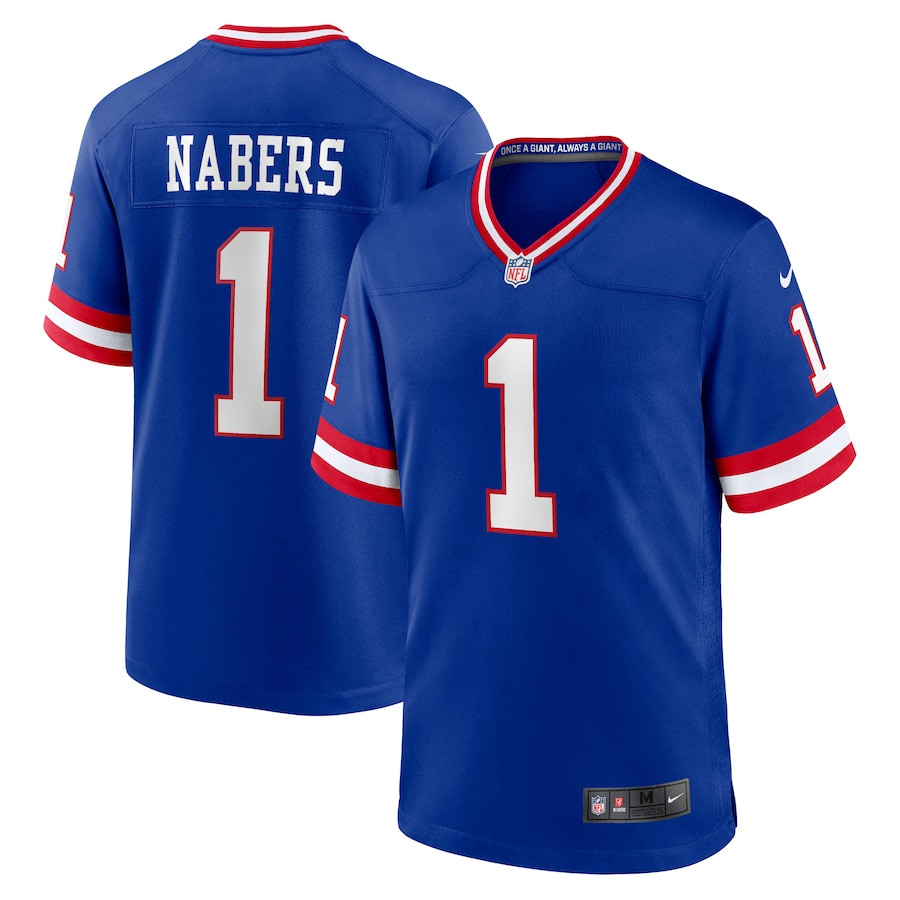 Malik Nabers 1 New York Giants 2nd Alternate 2024 Nfl Draft Game Men Jersey - Royal Js5343