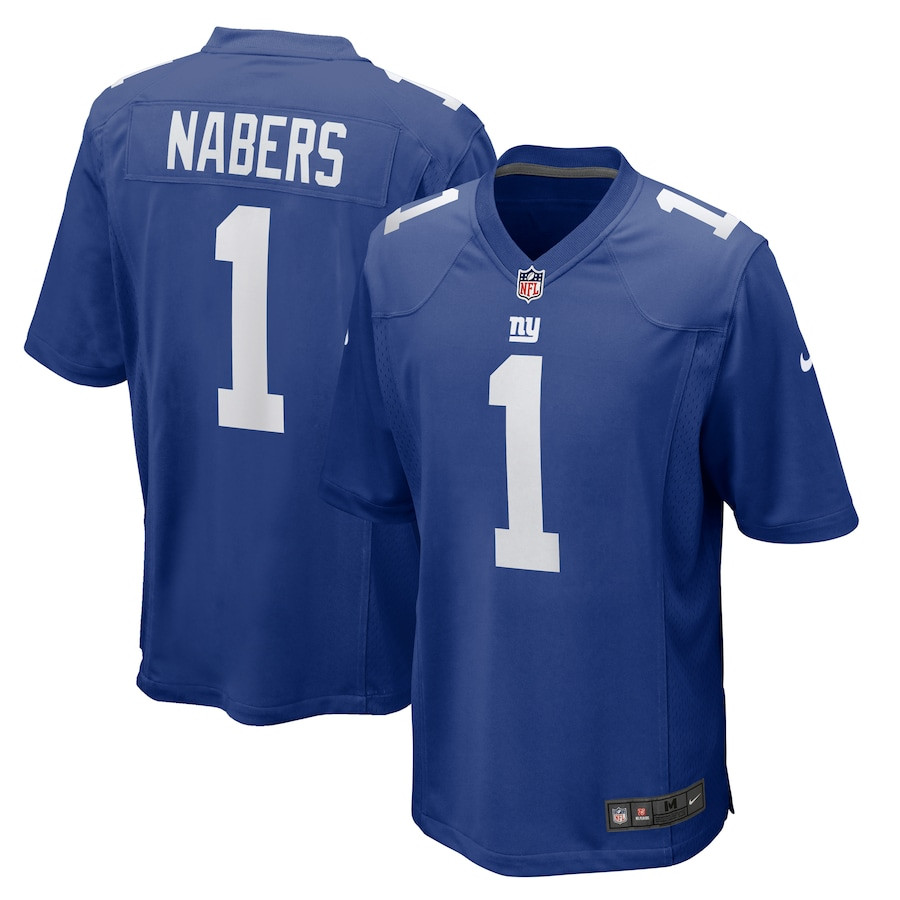 Malik Nabers 1 New York Giants Player Game Men Jersey - Royal Js8190