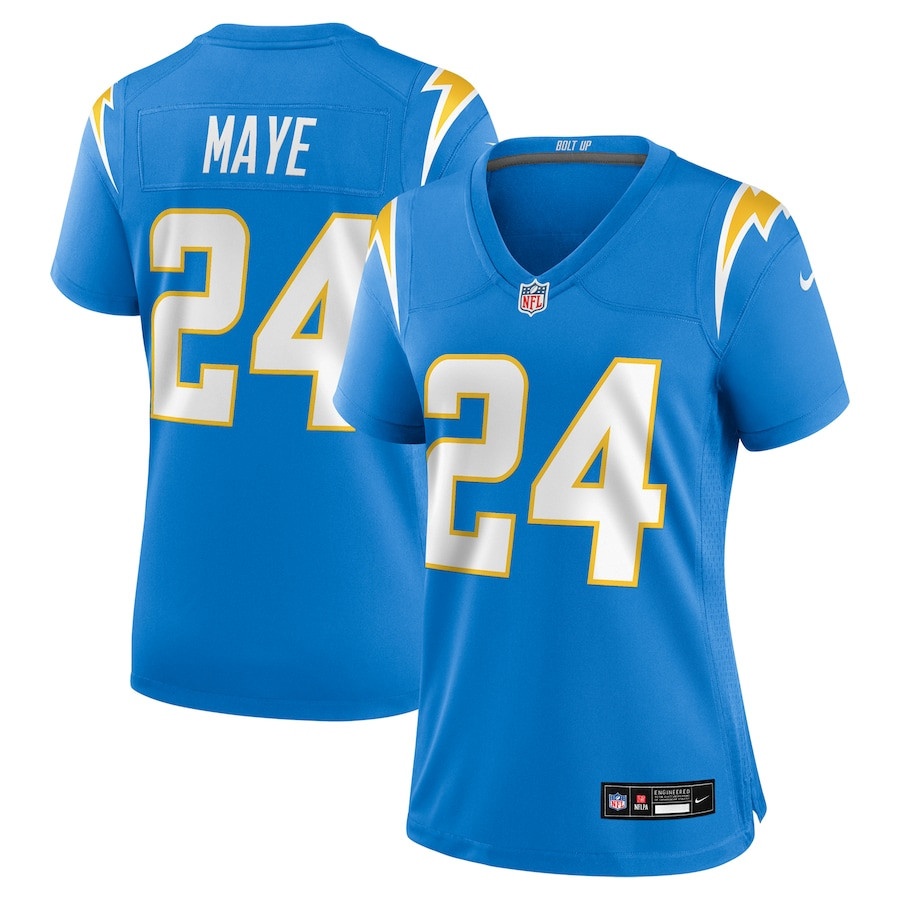 Marcus Maye 24 Los Angeles Chargers Women's Team Game Jersey - Powder Blue Js5145