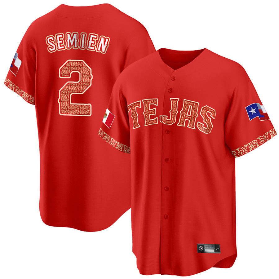 Marcus Semien 2 Texas Rangers Mexican Collection Baseball Men Jersey - Red