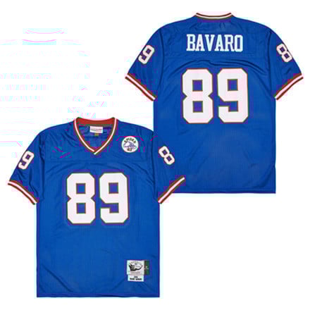 Mark Bavaro 89 New York Giants Spider Lockhart 43 Patch Throwback Men Jersey - Blue Js8001