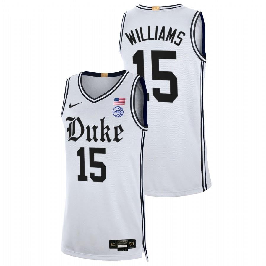 Mark Williams 15 White Duke Blue Devils 2023 Limited Basketball The Brotherhood Jersey