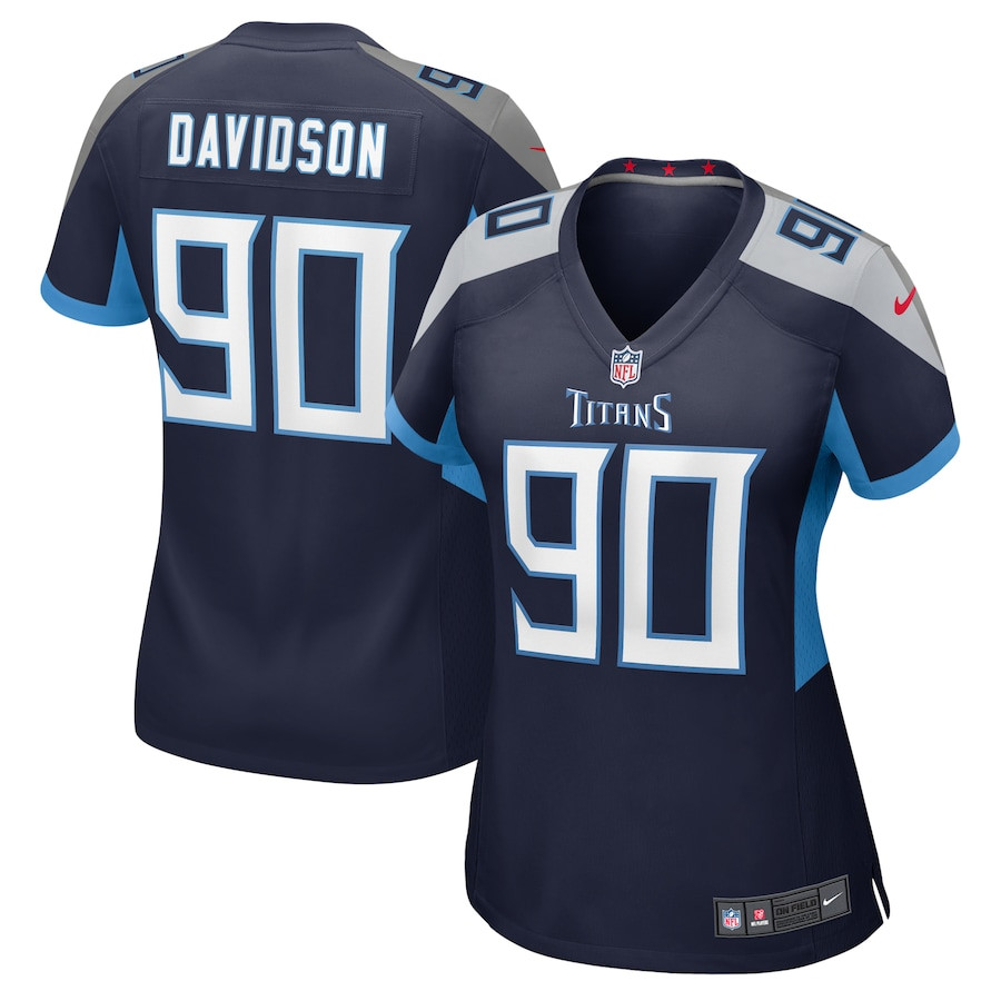 Marlon Davidson 90 Tennessee Titans Women's Game Jersey - Navy Js2832