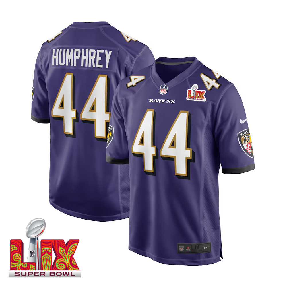 Marlon Humphrey #44 Baltimore Ravens Super Bowl Lix Jersey - Men's - Purple Js7940