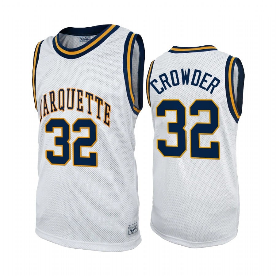 Marquette Golden Eagles Jae Crowder 32 Jersey Commemorative Classic White Uniform