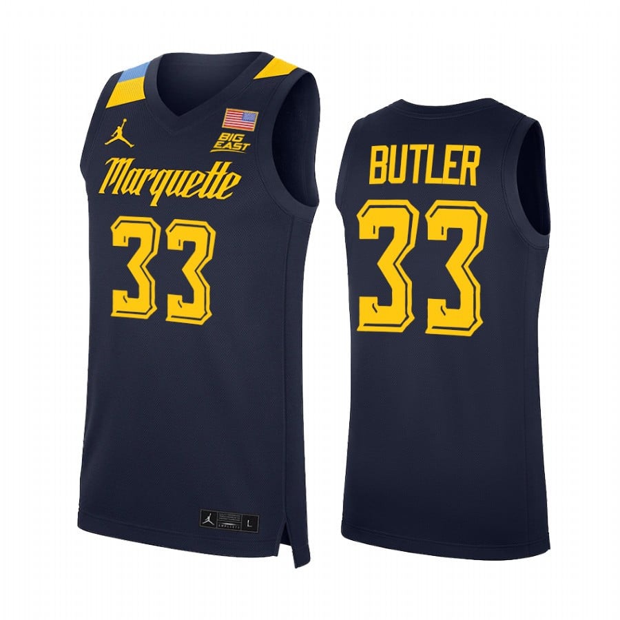 Marquette Golden Eagles Jimmy Butler 33 Jersey College Basketball Blue Uniform