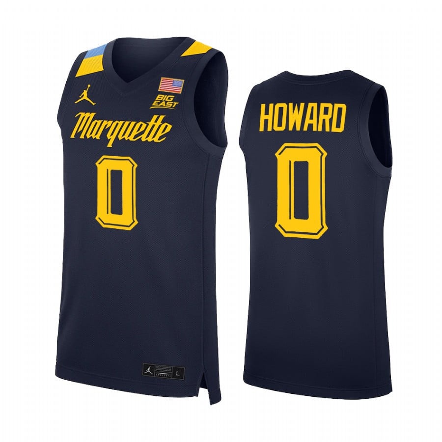 Marquette Golden Eagles Markus Howard 0 Jersey College Basketball Blue Uniform