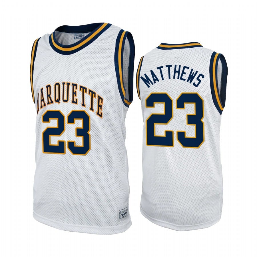 Marquette Golden Eagles Wesley Matthews 23 Jersey Commemorative Classic White Uniform