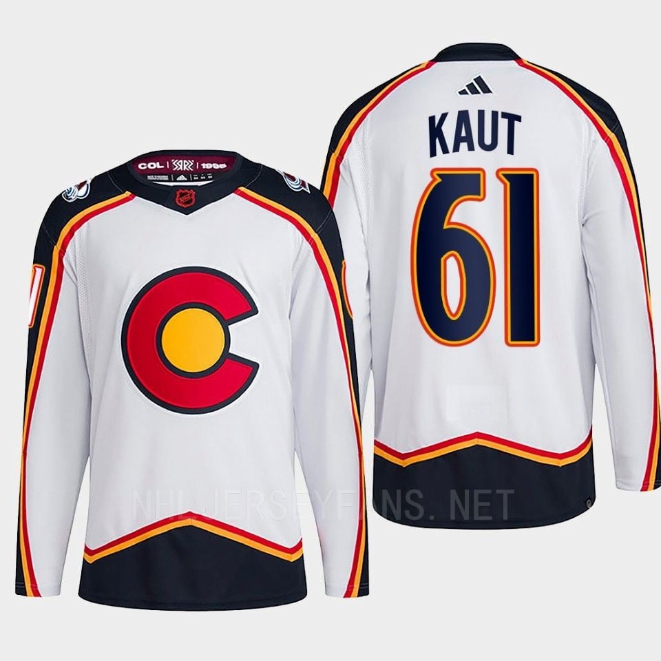 Martin Kaut 61 Reverse Retro 2.0 2022 Colorado Avalanche White Jersey Primegreen
