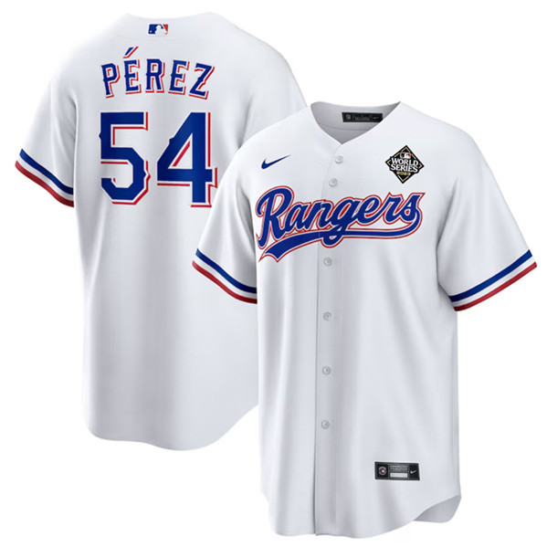 Mart?n P?rez 54 Texas Rangers 2023 World Series Stitched Baseball Jersey - White