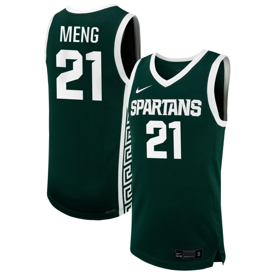 Mary Meng 21 Michigan State Spartans Unisex Nil Women's Basketball Jersey - Green
