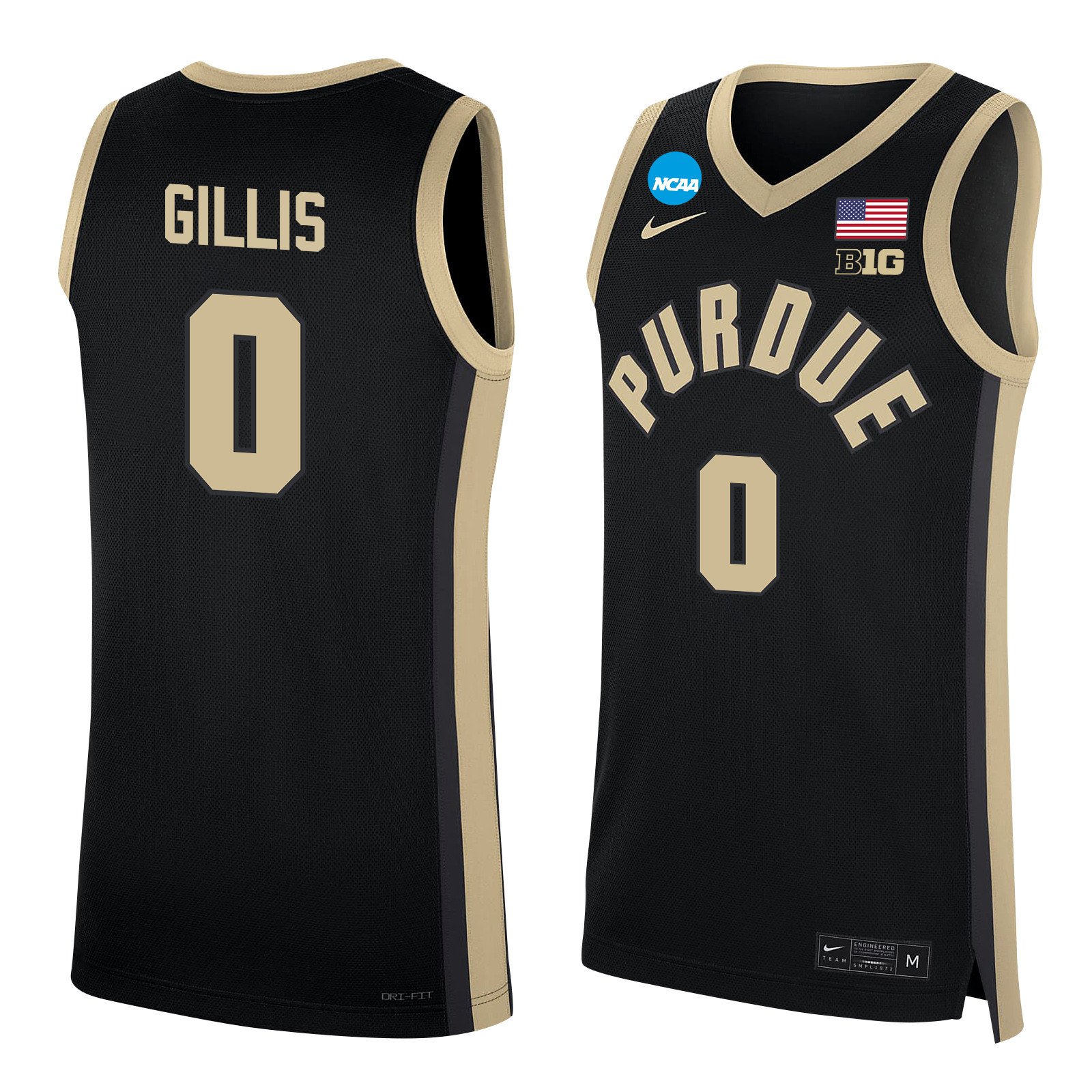Mason Gillis 0 Purdue Boilermakers 2024 Men's Basketball Jersey - Black, Unisex Jersey