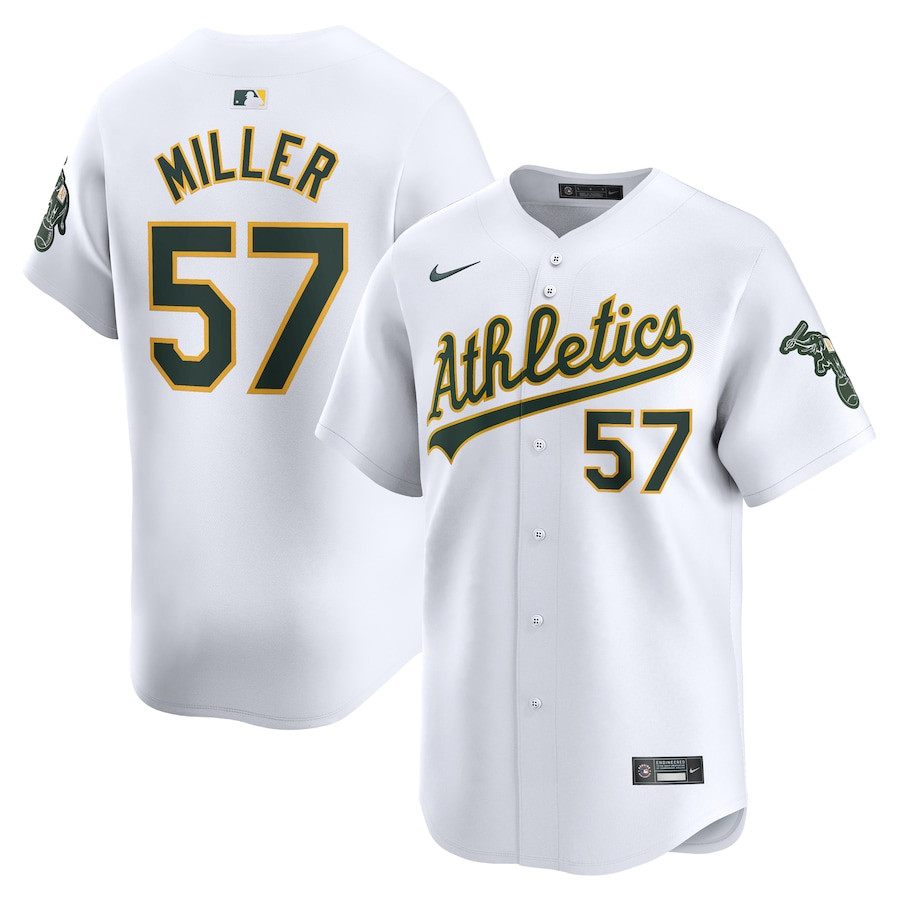 Mason Miller 57 Oakland Athletics Home Limited Player Men Jersey - White