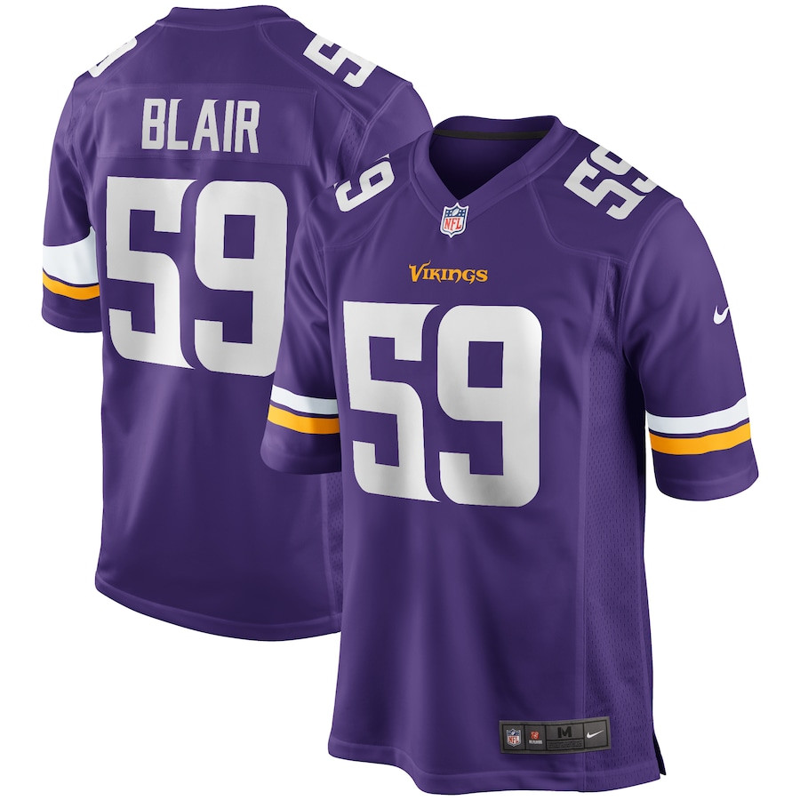 Matt Blair 59 Minnesota Vikings Men Game Retired Jersey - Purple Js4276