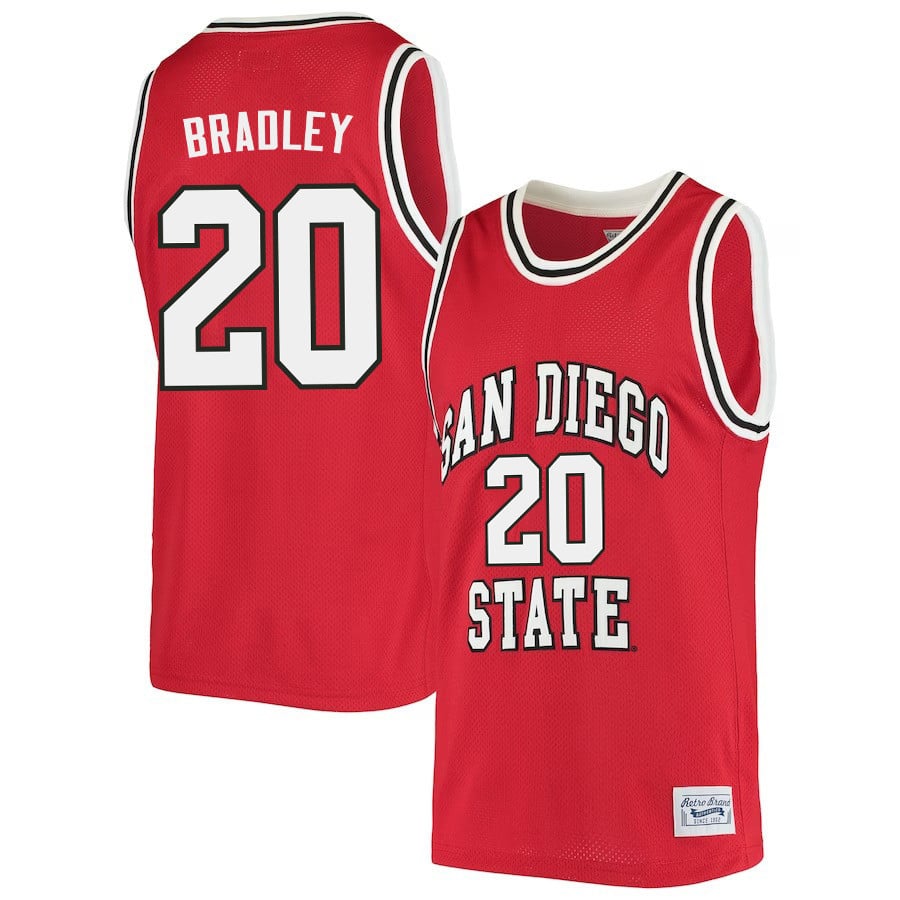 Matt Bradley 20 San Diego State Aztecs 2023 Basketball Jersey- Men Red