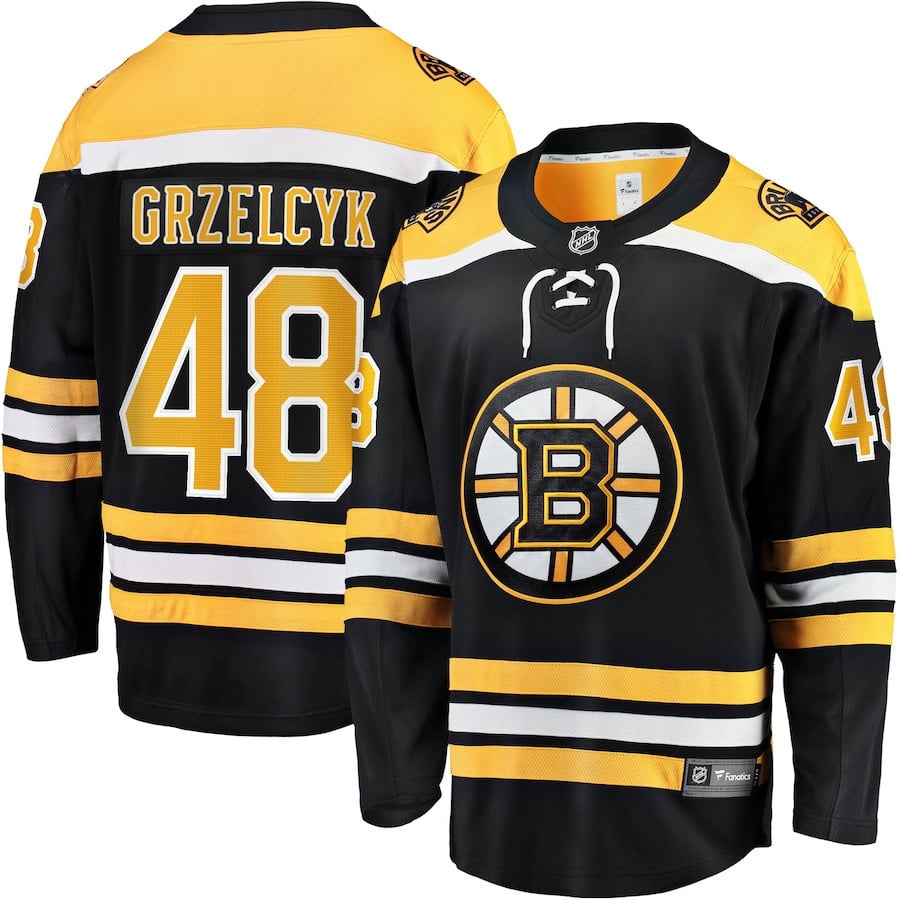 Matt Grzelcyk 48 Boston Bruins Home Breakaway Jersey - Men, Black