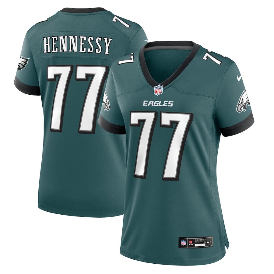 Matt Hennessy 77 Philadelphia Eagles Women Game Jersey - Midnight Green Js6085