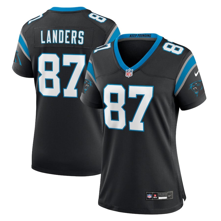 Matt Landers 87 Carolina Panthers Game Women Jersey - Black Js6319