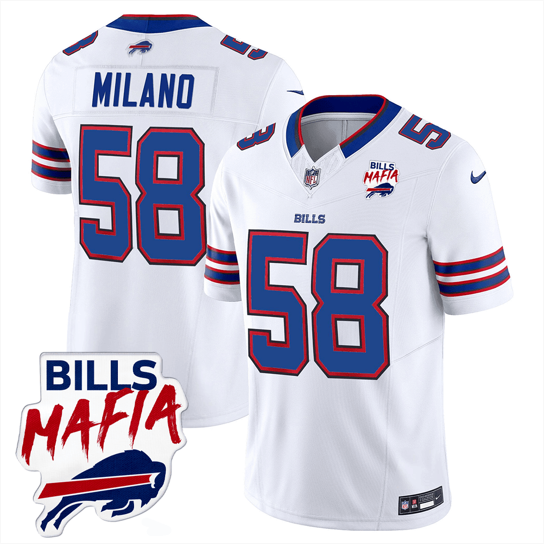 Matt Milano 58 Buffalo Bills Bills Mafia Patch Game Men Jersey - White Js5839