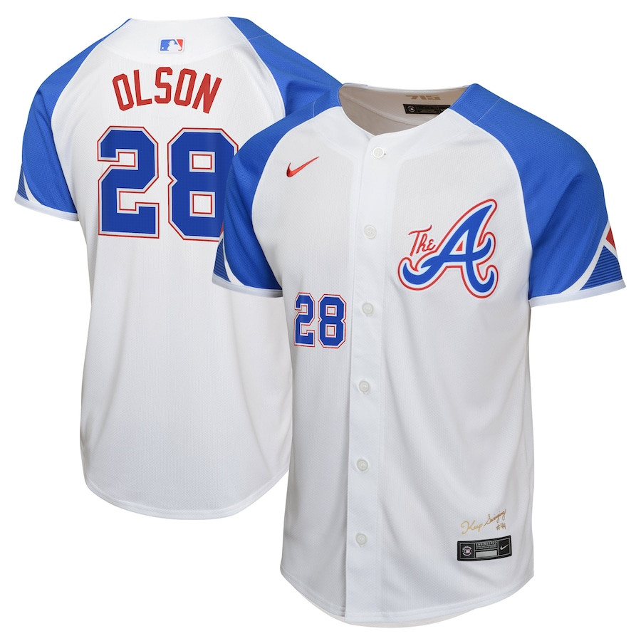 Matt Olson 28 Atlanta Braves City Connect Limited Youth Jersey - White