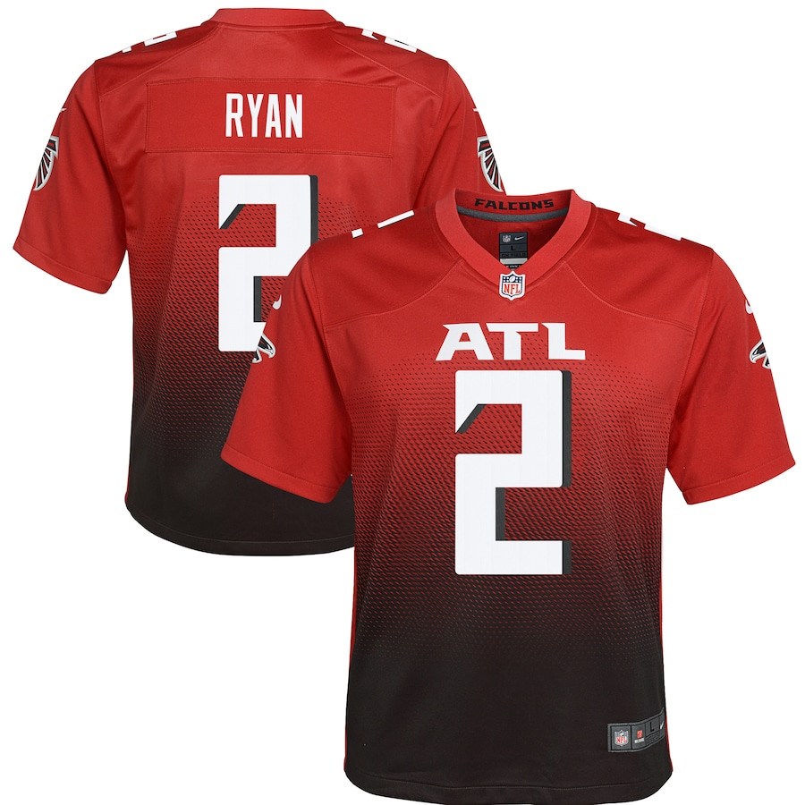 Matt Ryan 2 Atlanta Falcons Youth 2nd Alternate Game Jersey - Red Js2842