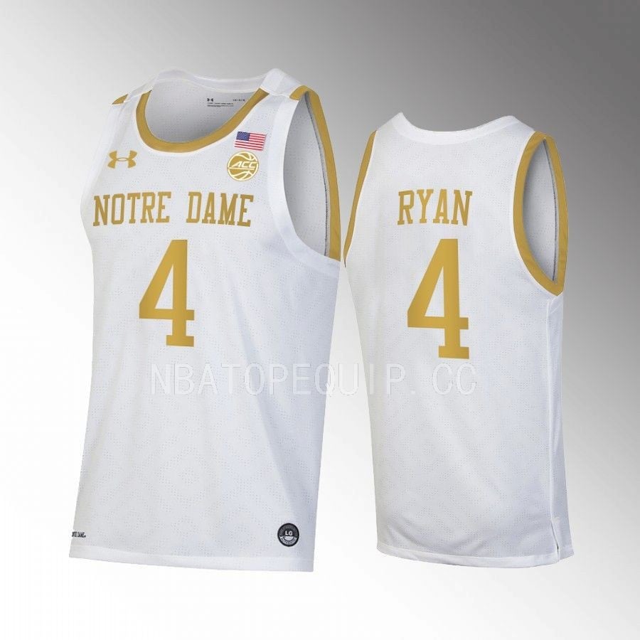 Matt Ryan 4 Notre Dame Fighting Irish White Jersey Basketball