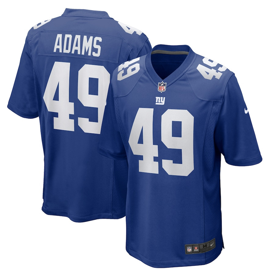 Matthew Adams 49 New York Giants Team Game Men Jersey - Royal Js2747