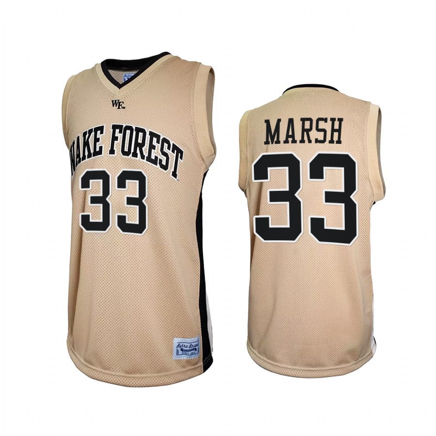 Matthew Marsh 33 Wake Forest Demon Deacons Gold Jersey Retro Basketball
