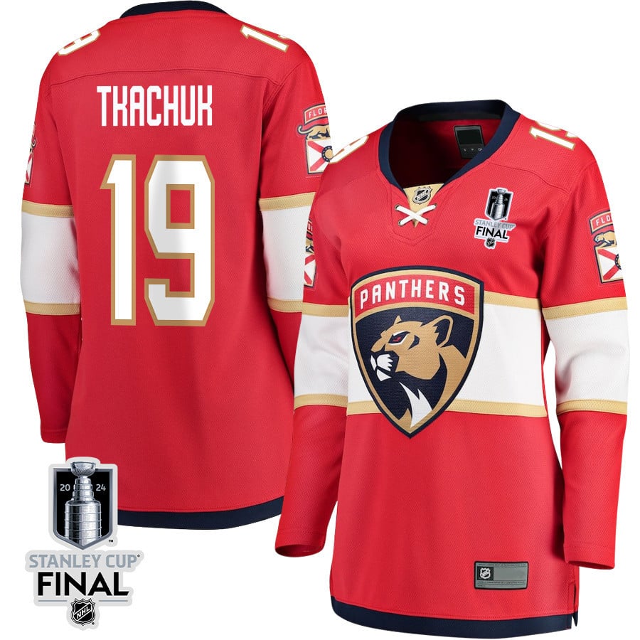 Matthew Tkachuk 19 Florida Panthers 2024 Stanley Cup Final Women's Home Breakaway Jersey - Red