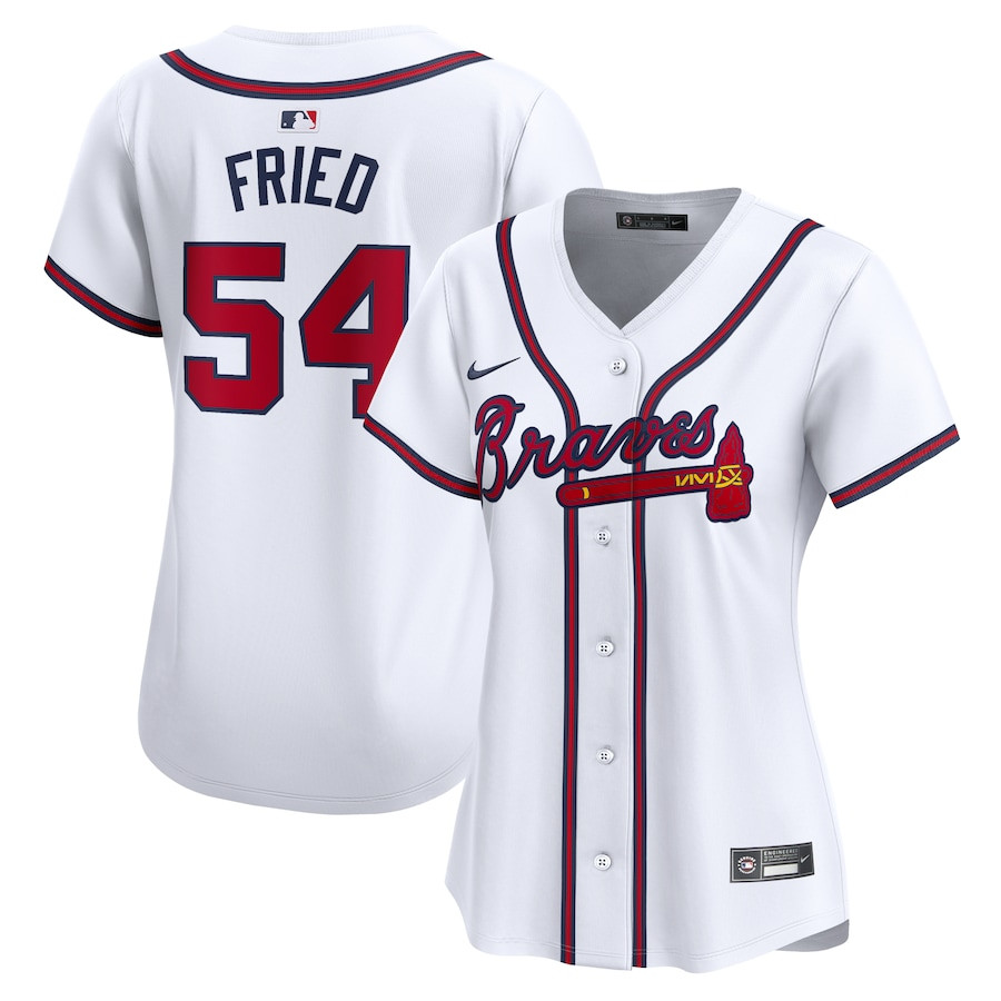 Max Fried 54 Atlanta Braves Women Home Limited Player Jersey - White