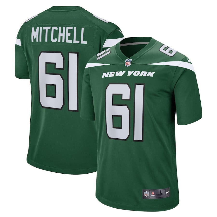 Max Mitchell 61 New York Jets Game Player Men Jersey - Gotham Green Js6664