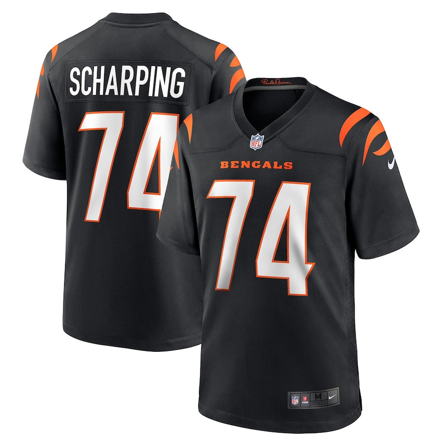 Max Scharping 74 Cincinnati Bengals Team Game Men Jersey - Black Js8162