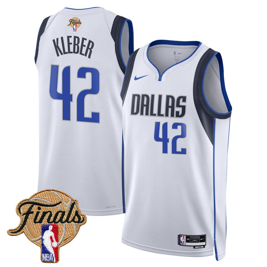 Maxi Kleber 42 Dallas Mavericks 2024 Finals Patch Swingman Jersey - Association Edition - White