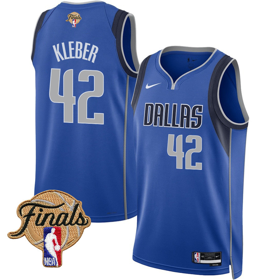 Maxi Kleber 42 Dallas Mavericks 2024 Finals Patch Swingman Jersey - Icon Edition - Blue