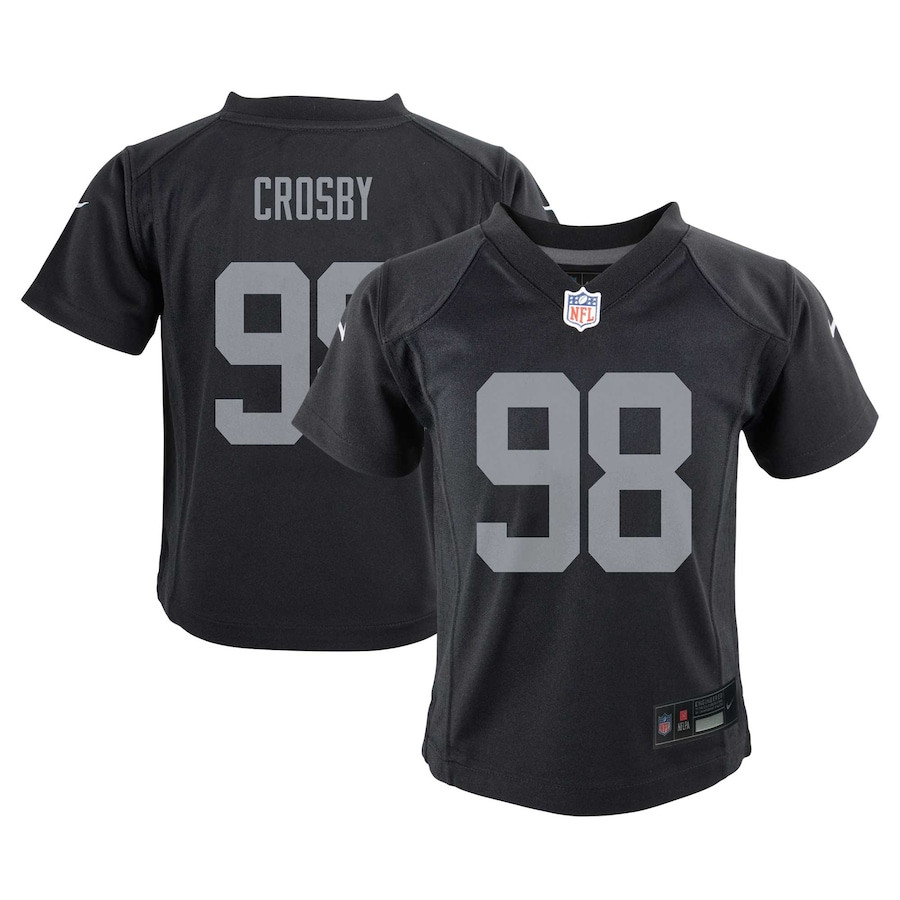 Maxx Crosby 98 Las Vegas Raiders Game Youth Jersey - Black Js9380