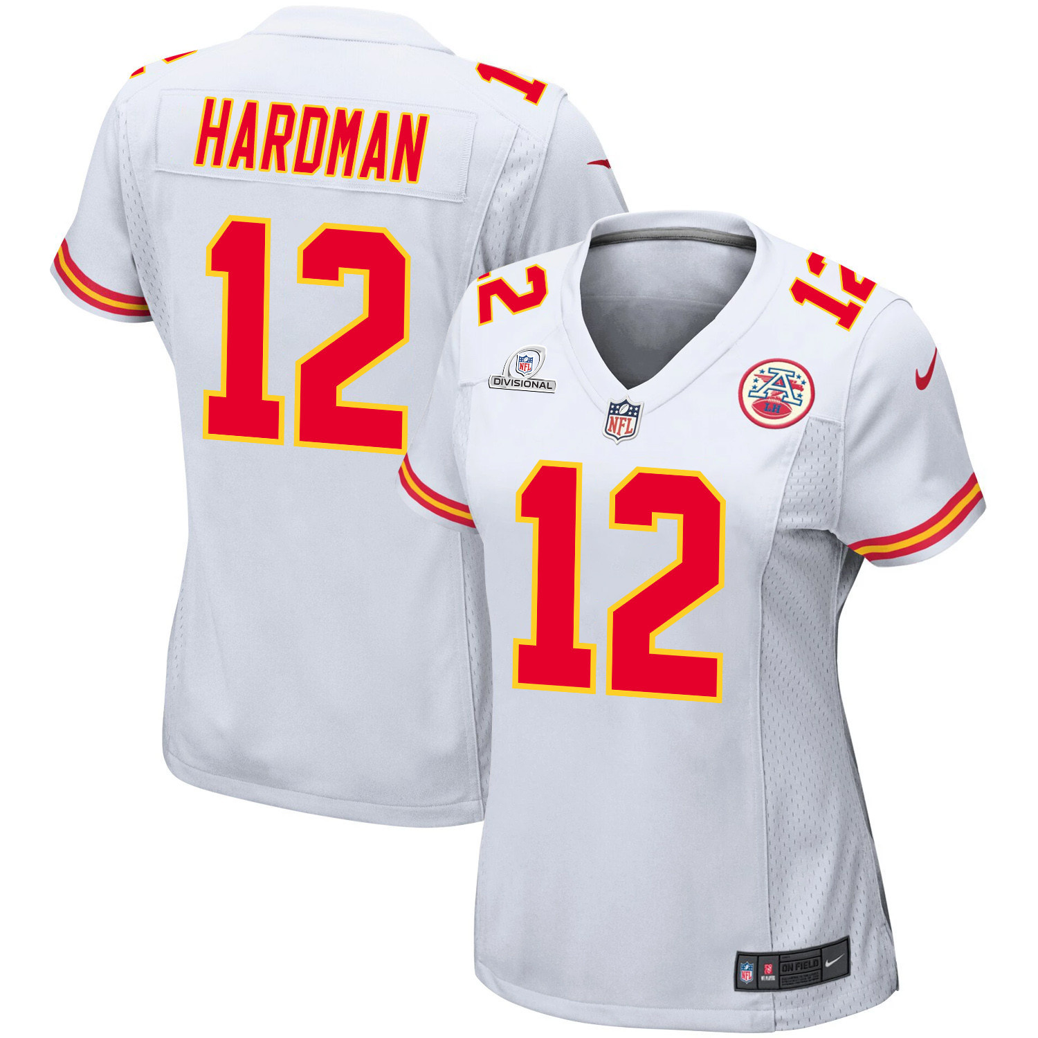 Mecole Hardman 12 Kansas City Chiefs Super Bowl Lviii Patch Game Women Jersey - White Js3335