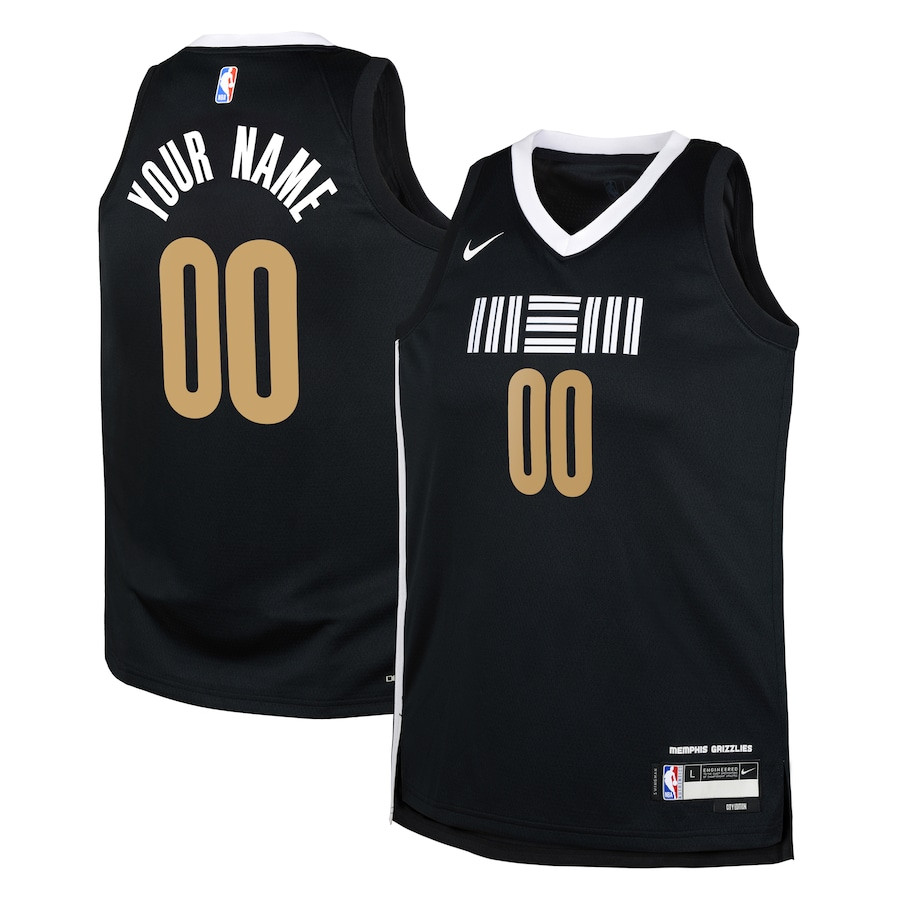 Memphis Grizzlies 2023/24 City Edition Swingman Custom Youth Jersey - Black