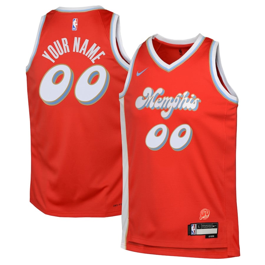 Memphis Grizzlies 2024/25 Swingman Custom Youth Jersey - City Edition - Red