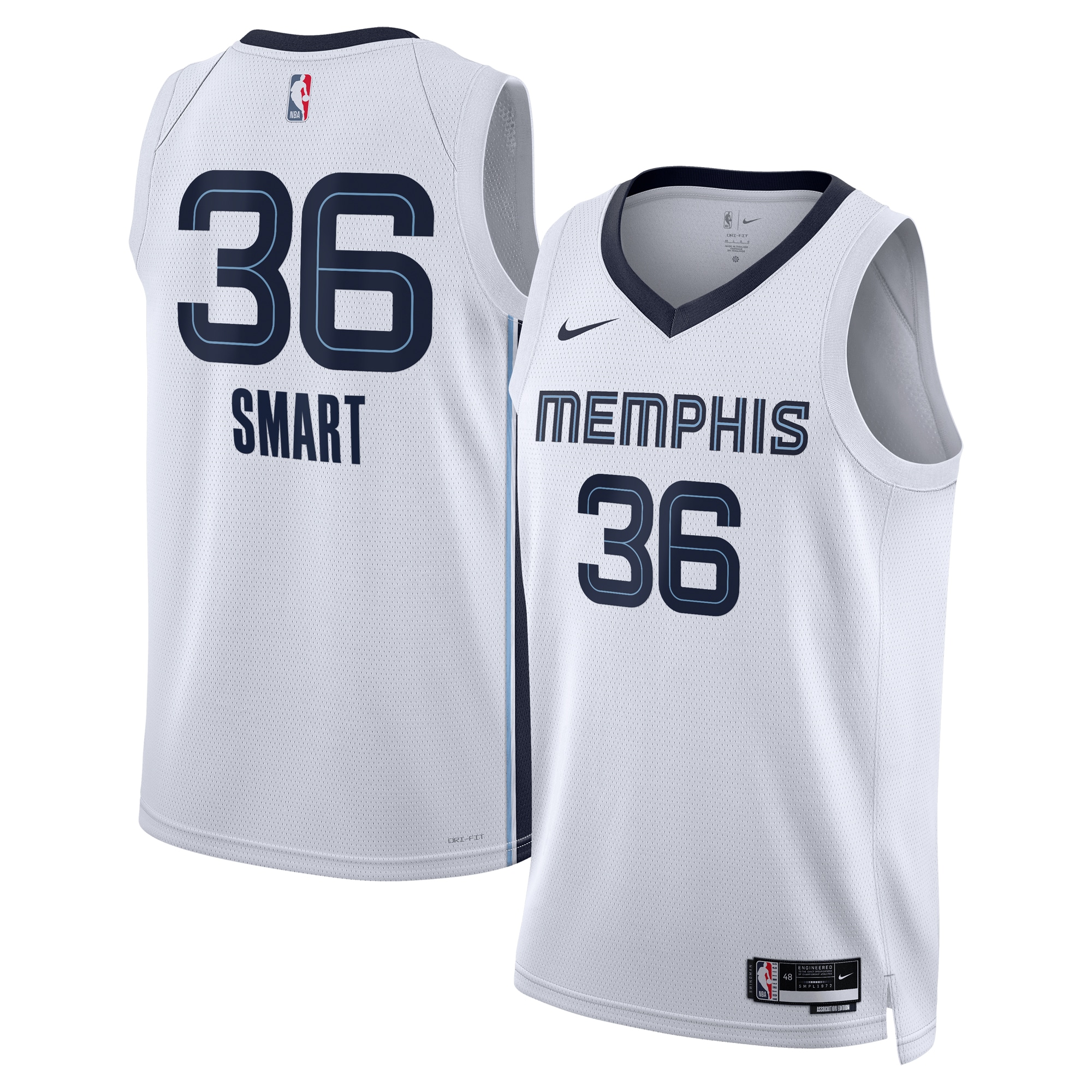 Memphis Grizzlies Association Edition Swingman Jersey - White - Marcus Smart - Unisex