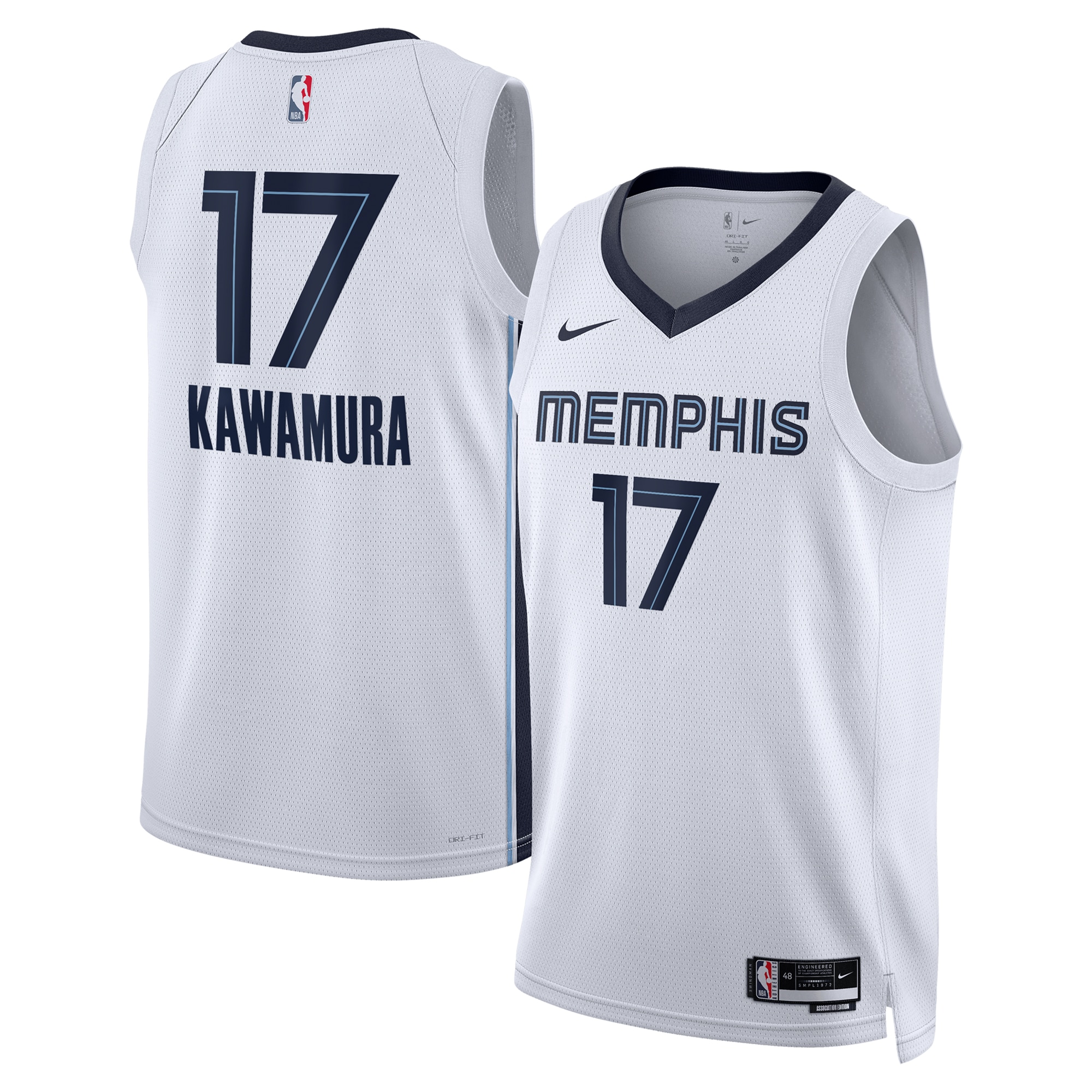Memphis Grizzlies Association Edition Swingman Jersey - White - Yuki Kawamura - Unisex