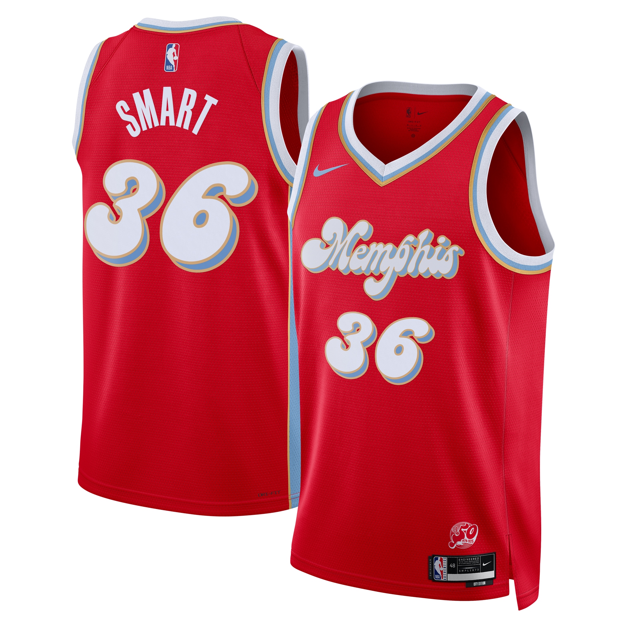 Memphis Grizzlies City Edition Swingman Jersey 2024 - Red - Marcus Smart - Unisex