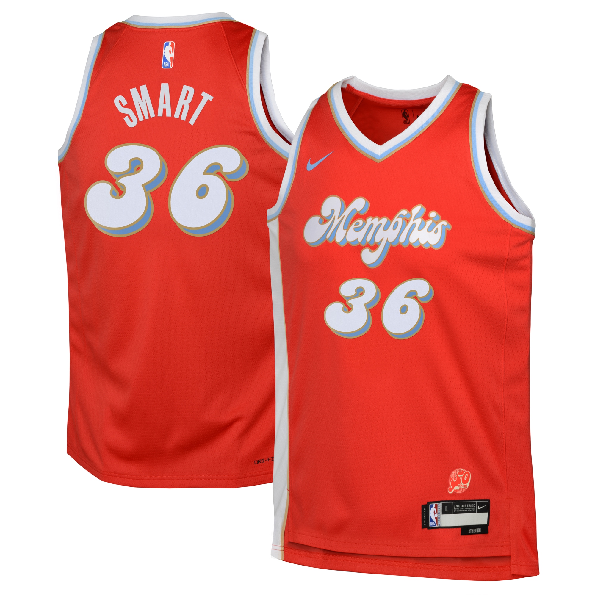 Memphis Grizzlies City Edition Swingman Jersey 2024 - Red - Marcus Smart - Youth