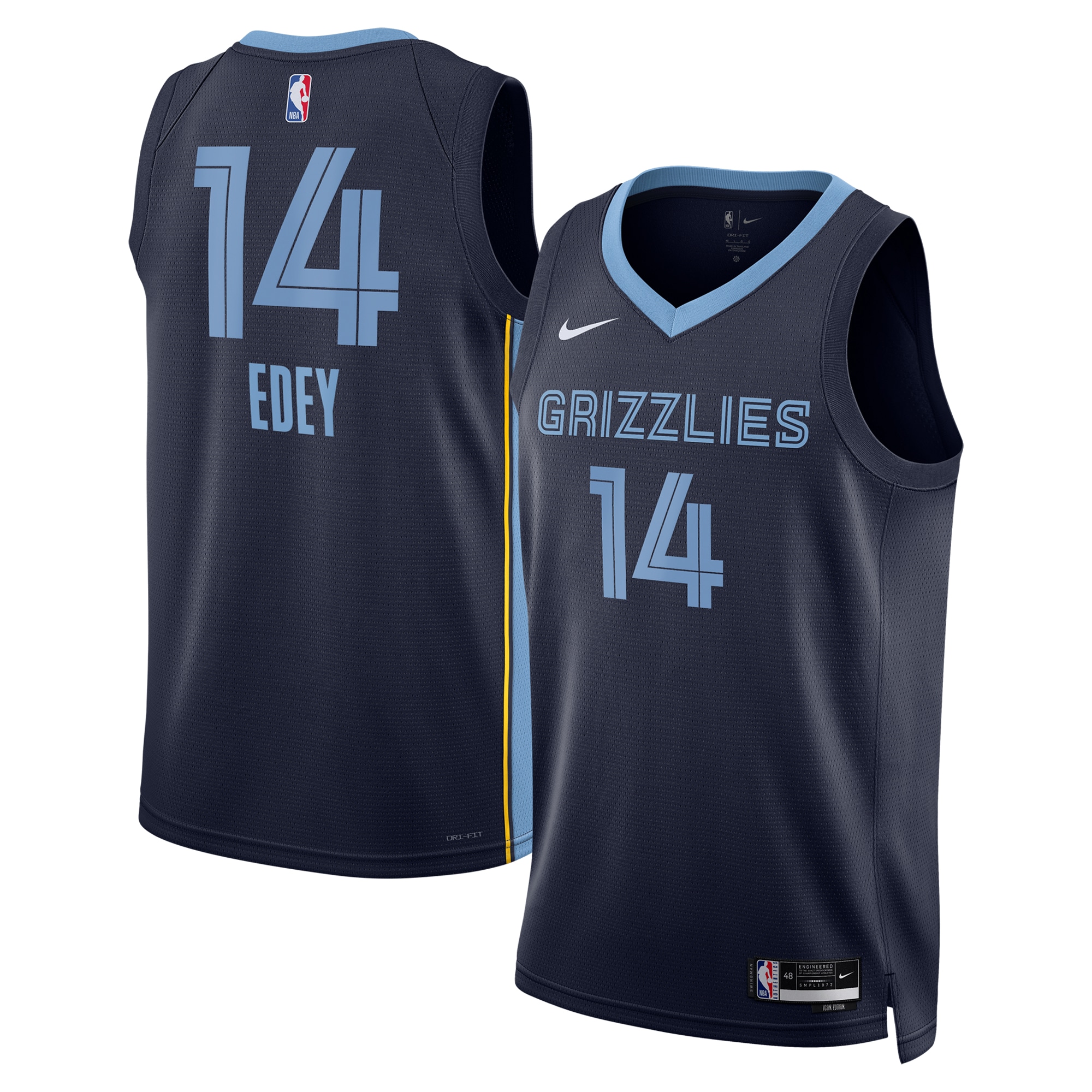 Memphis Grizzlies Icon Swingman Jersey - Navy - Zach Edey - Unisex