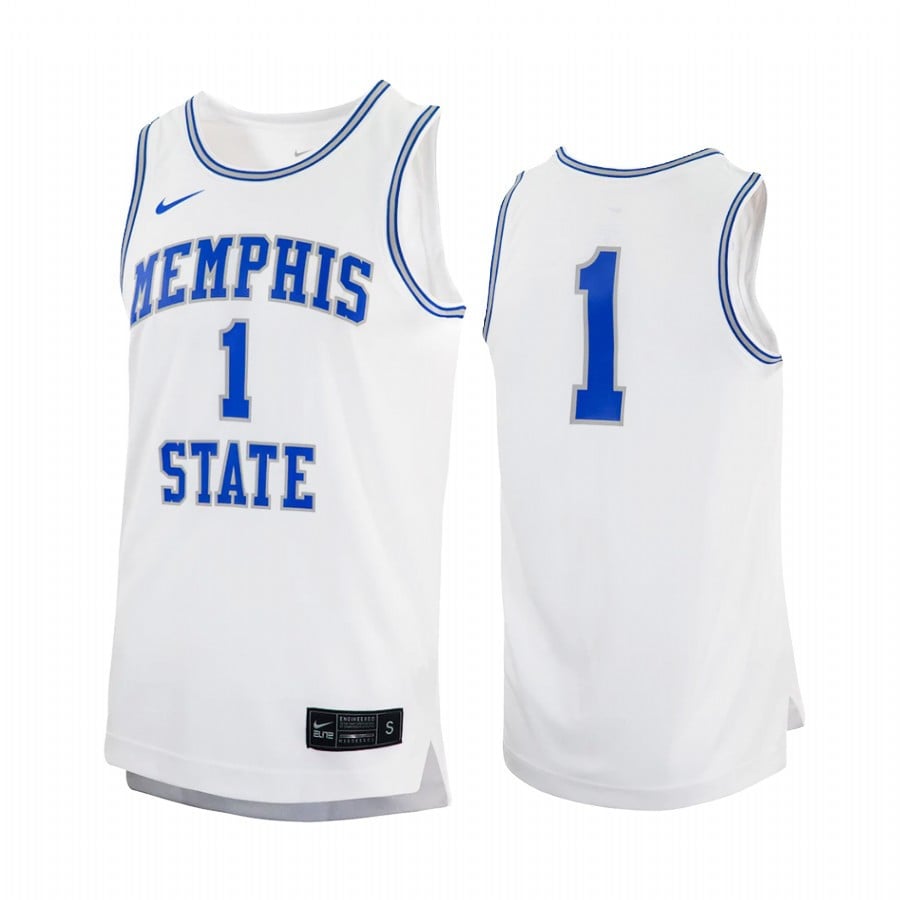 Memphis Tigers 1 Jersey Retro White College Basketball Uniform